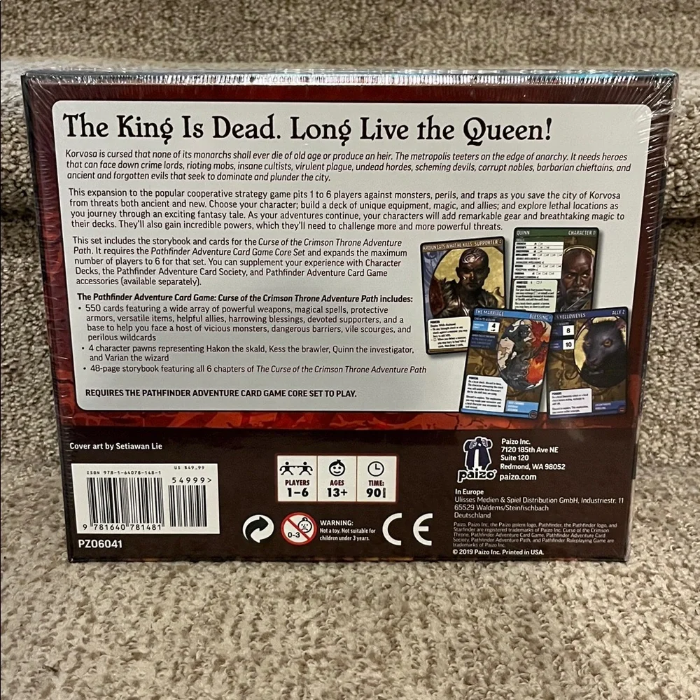 Pathfinder Adventure Card Game - Curse of the Crimson Throne. New! - Picture 2 of 2